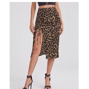 Shein animal print midi skirt